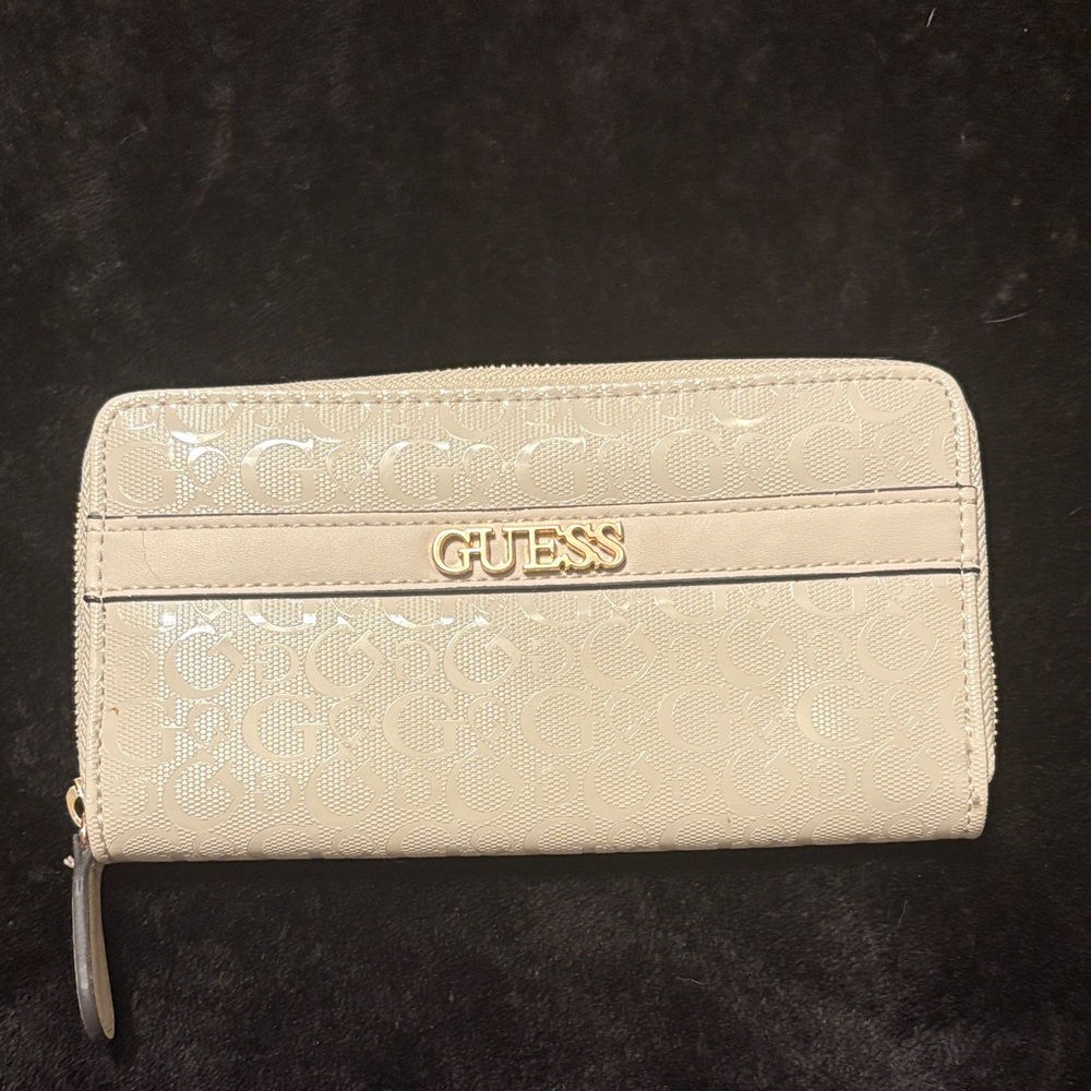 GUESS Beige Embossed Wallet
